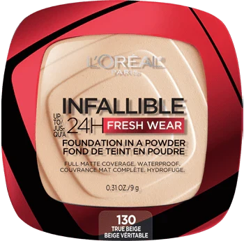 130 TRUE BEIGE - Loreal Infallible Fresh Wear Base En Polvo Contra Agua Duracion de 24 Horas