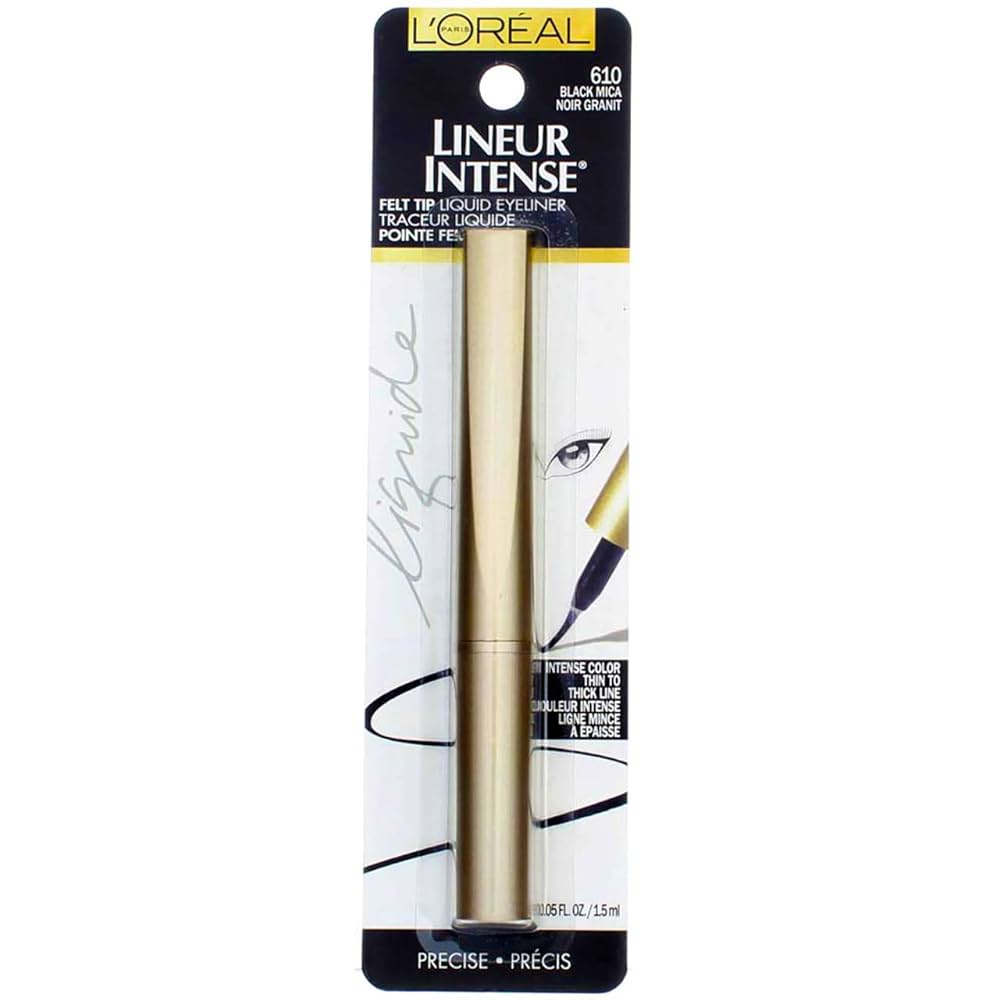 Loreal Lineur Intense Delineador Liquido Para Ojos Con Punta De Fieltro - 610 Black Mica NEGRO