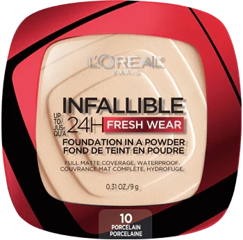 10 PORCELAIN - Loreal Infallible Fresh Wear Base En Polvo Contra Agua Duracion de 24 Horas