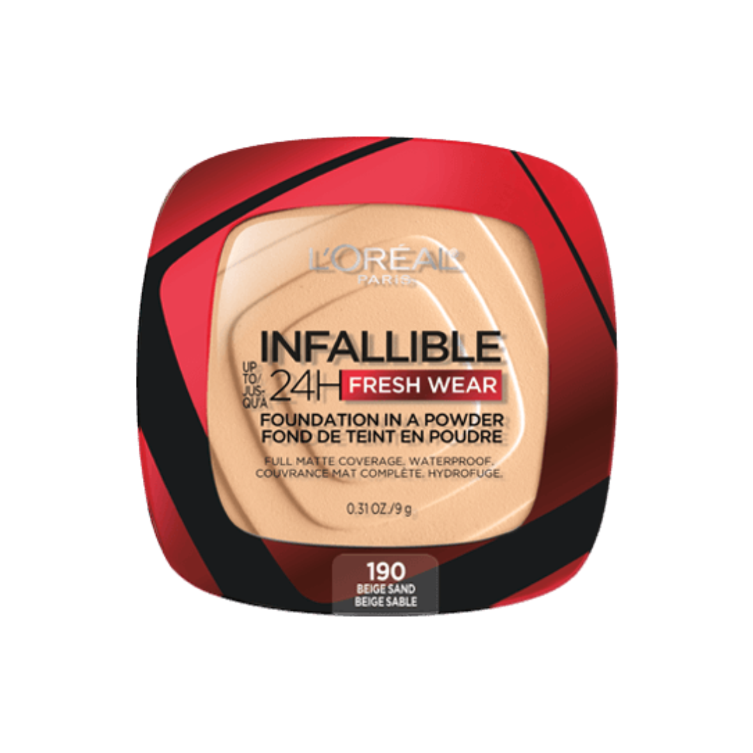 190 BEIGE SAND - Loreal Infallible Fresh Wear Base En Polvo Contra Agua Duracion de  24 Horas