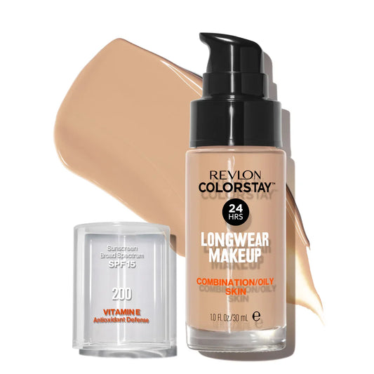 200 NUDE - Revlon Colorstay Combination Oily Matte Base Liquida 24 Horas Para Piel Grasa Vitamina E & SPF15