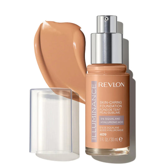 417 WARM CARAMEL - Revlon Illuminance Base Liquida Luminosa Para Cuidado De Piel 5% Escualano + Ácido Hialurónico