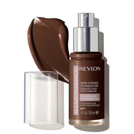 617 EBONY - Revlon Illuminance Base Liquida Luminosa Para Cuidado De Piel 5% Escualano + Ácido Hialurónico