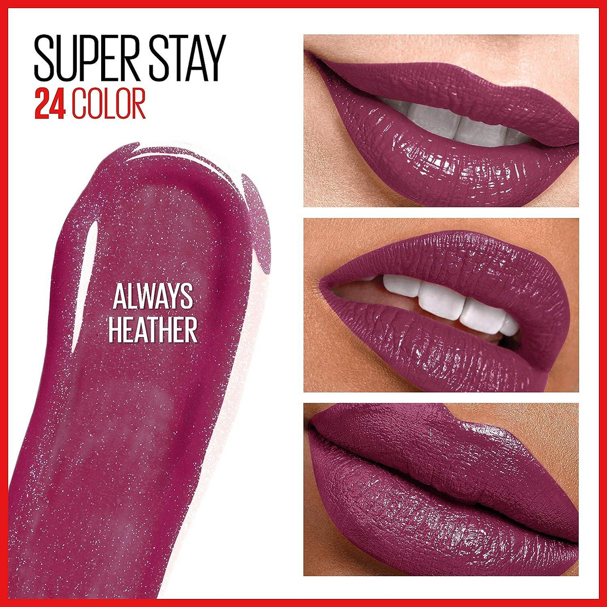 120 ALWAYS HEATHER - Maybelline Super Stay 24 Lápiz labial líquido de 2 pasos Maquillaje de larga duración Color altamente pigmentado con bálsamo humectante