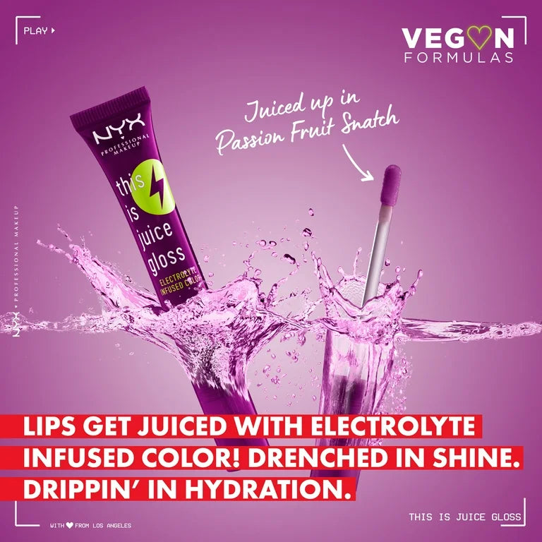 PASSION FRUIT SNATCH - NYX Professional Makeup This Is Juice Gloss, Brillo Labial
