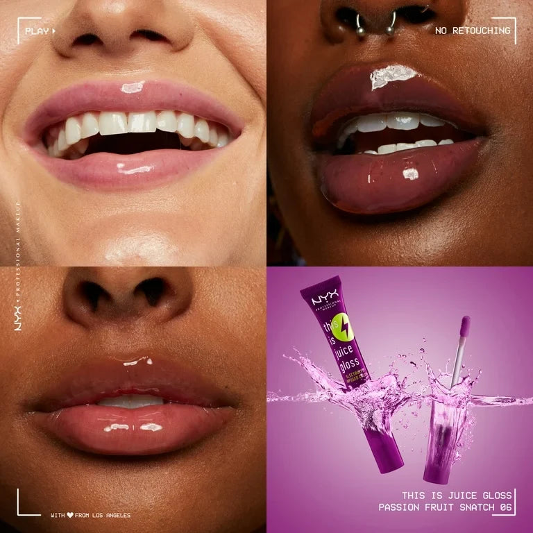 PASSION FRUIT SNATCH - NYX Professional Makeup This Is Juice Gloss, Brillo Labial