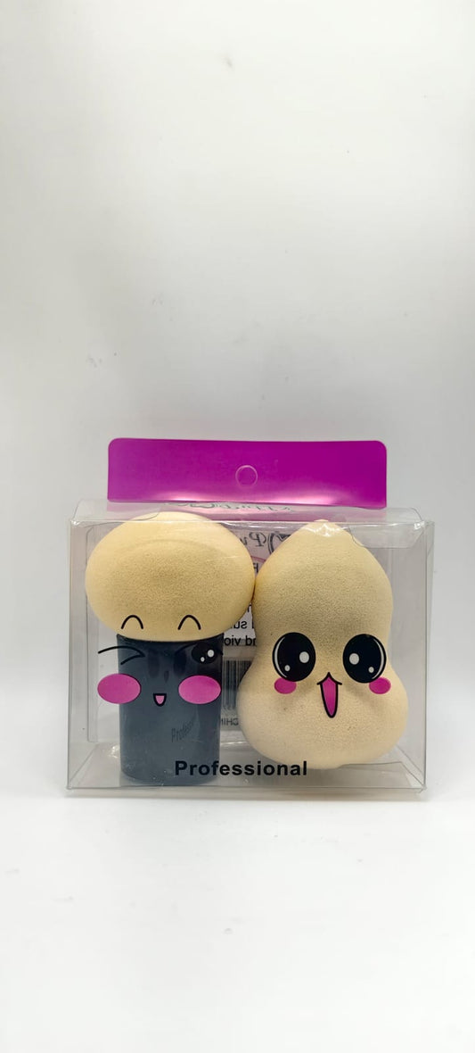 Puffy Fashion Beauty Blenders Set de 2 esponjas para aplicación de maquillaje