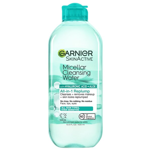 Agua micelar limpiadora con ácido hialurónico SkinActive de Garnier, 13.53 onzas