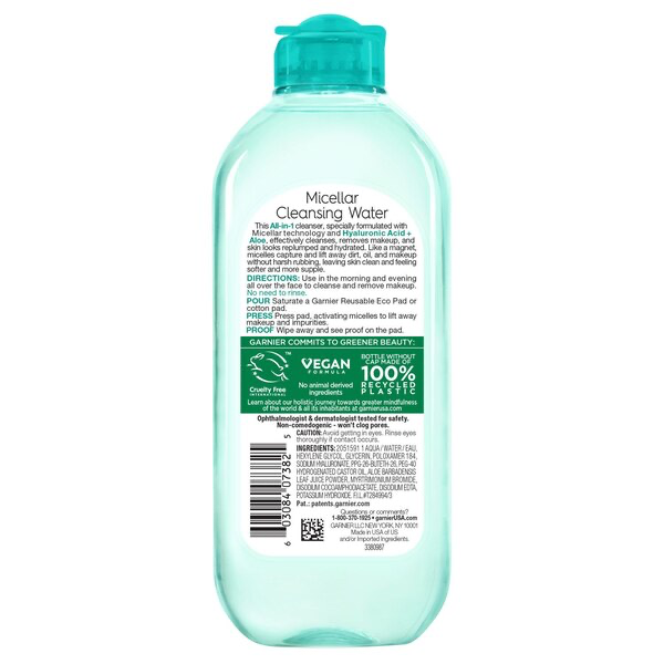 Agua micelar limpiadora con ácido hialurónico SkinActive de Garnier, 13.53 onzas