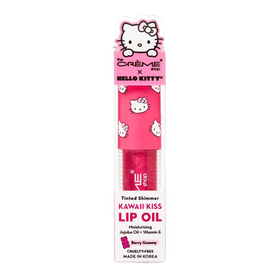 BERRY GUMMY-THE CRÈME SHOP X HELLO KITTY ACEITE LABIAL CON BRILLO Y COLOR [KAWAII KISS]