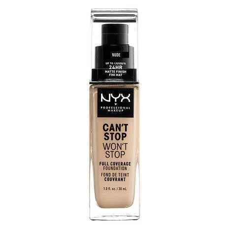 NUDE - NYX Cant Stop Wont Stop Base Liquida Cobertura Total 24 Horas CONTRA AGUA