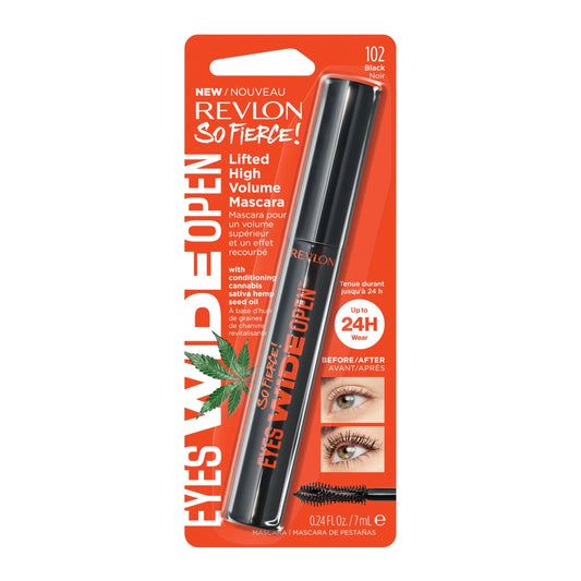 Revlon So Fierce Mascara Encrespador Con Aceite De Cañamo Cannabis Sativa - CAFE NEGRO REGULAR LAVABLE
